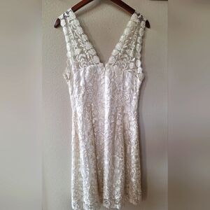 NWOT BHLDN Ivory Knee-length Lace Sleeveless Womens Dress Size 8